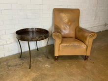 Load image into Gallery viewer, Tan Leather Armchair with Rivet Accents