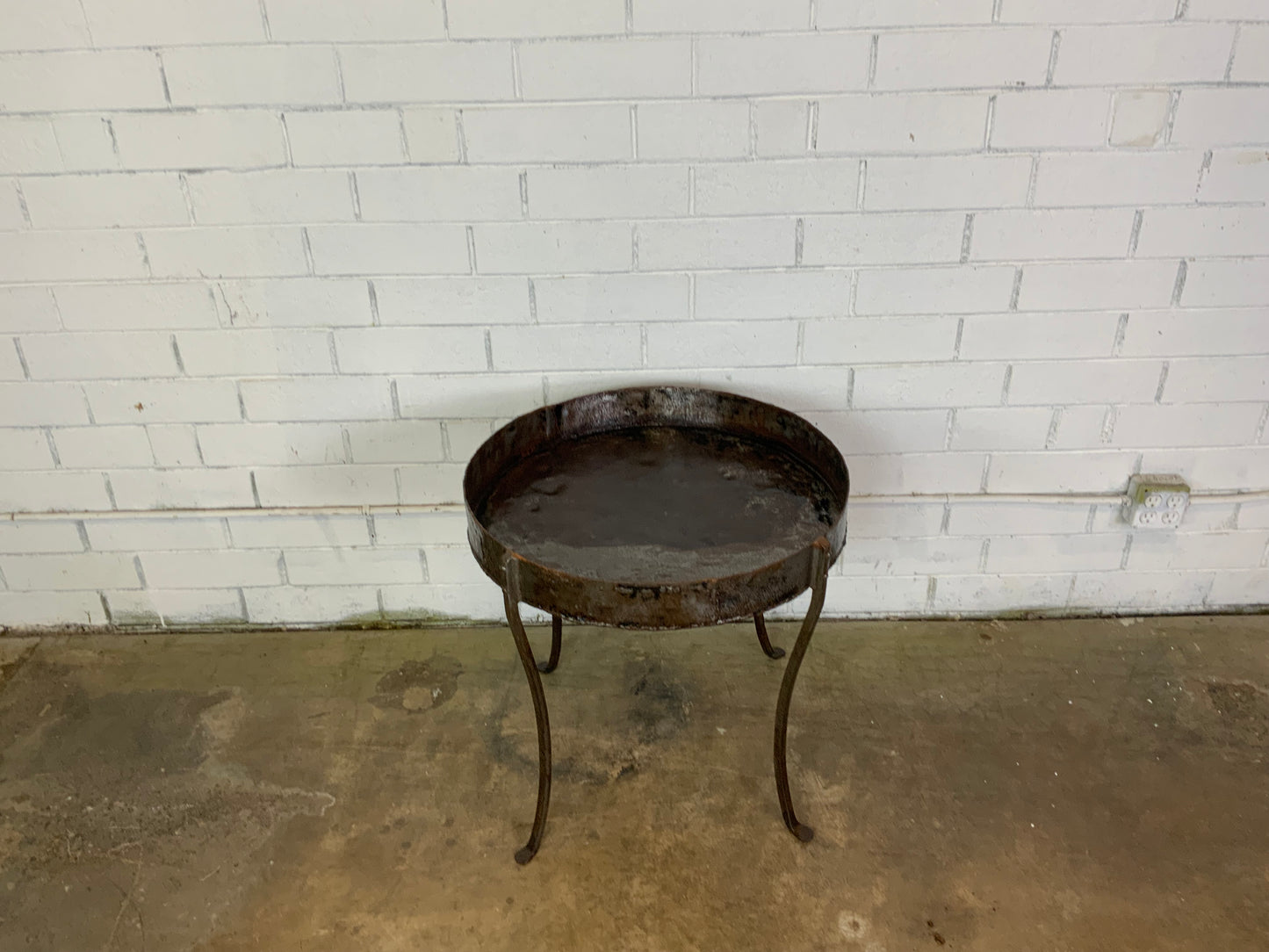 Metal Round Table, End Table