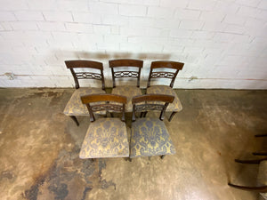 Elegant Wood Framed Dining Chairs, Set of 7
