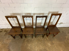 Load image into Gallery viewer, Dark Stained Straight Backed Wood Chairs, set of 4