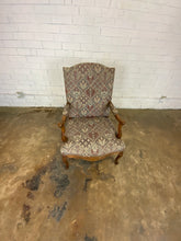 Load image into Gallery viewer, Brocade style Cushioned Wood Framed Armchair