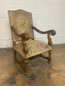 Needlepoint Armchair with Wood Frame