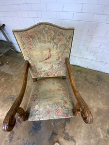 Needlepoint Armchair with Wood Frame
