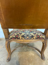 Load image into Gallery viewer, Needlepoint Tapestry Arm Chair with wood accents