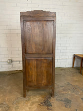 Load image into Gallery viewer, Dark Stained Narrow Wood Cabinet with interior drawer