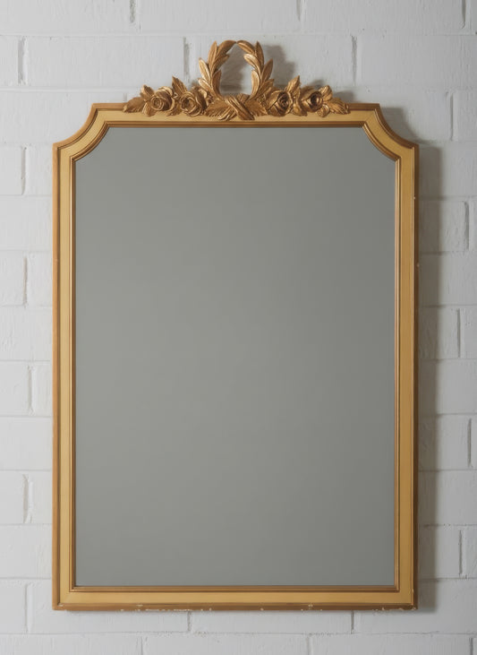 Giltwood Laurel & Rose Crest Mirror