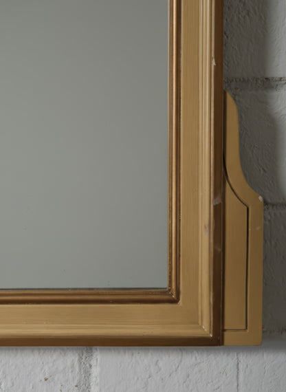 Giltwood Neoclassical Style Rectangular Mirror with Laurel and Floral Crest