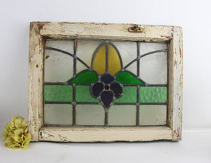 Stained Glass Window from England, English Repurposed Stained Glass window