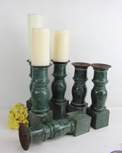Load image into Gallery viewer, Jade Marble Candle Holder, Hand Crafted Solid Marble Candleholder, Green Jade Candle Holder