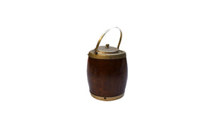 Antique Wooden Biscuit Barrel | Primitive English Tea Caddie | Vintage Cookie Jar