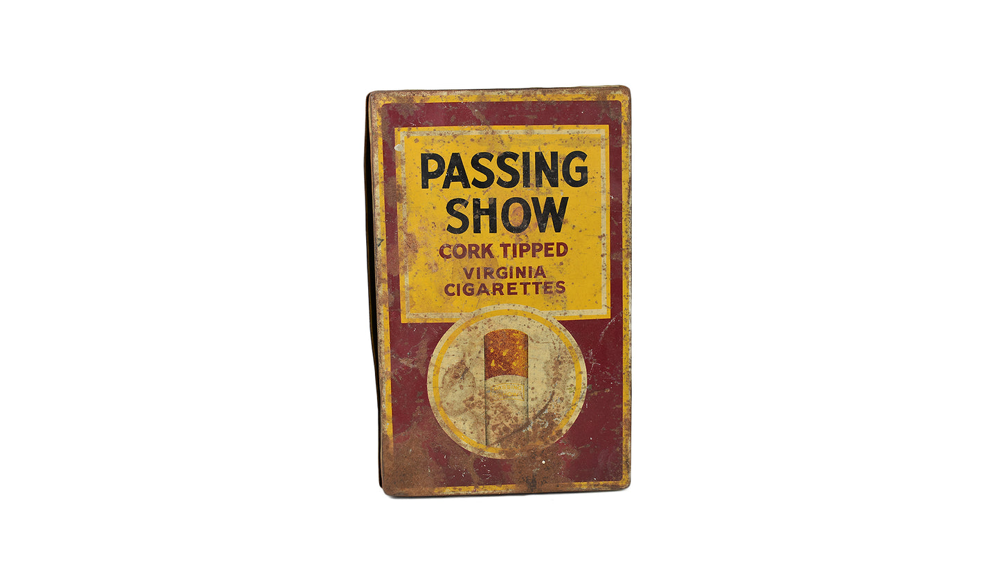 1930's Vintage Metal Passing Show Cigarette Box