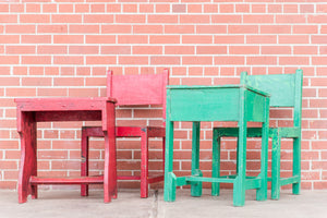 Painted School Desk Chair Set