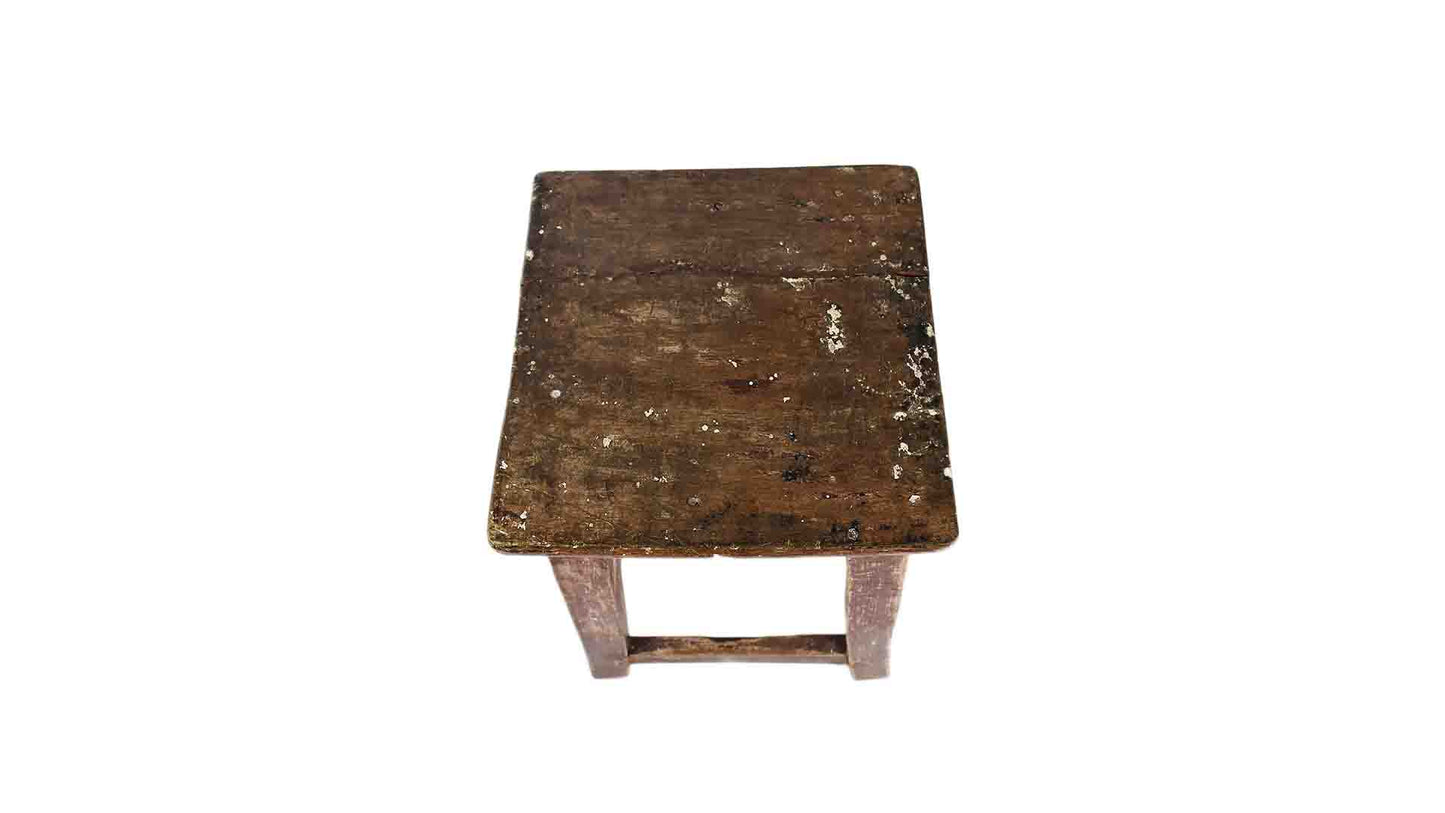 Distressed Wooden Stool
