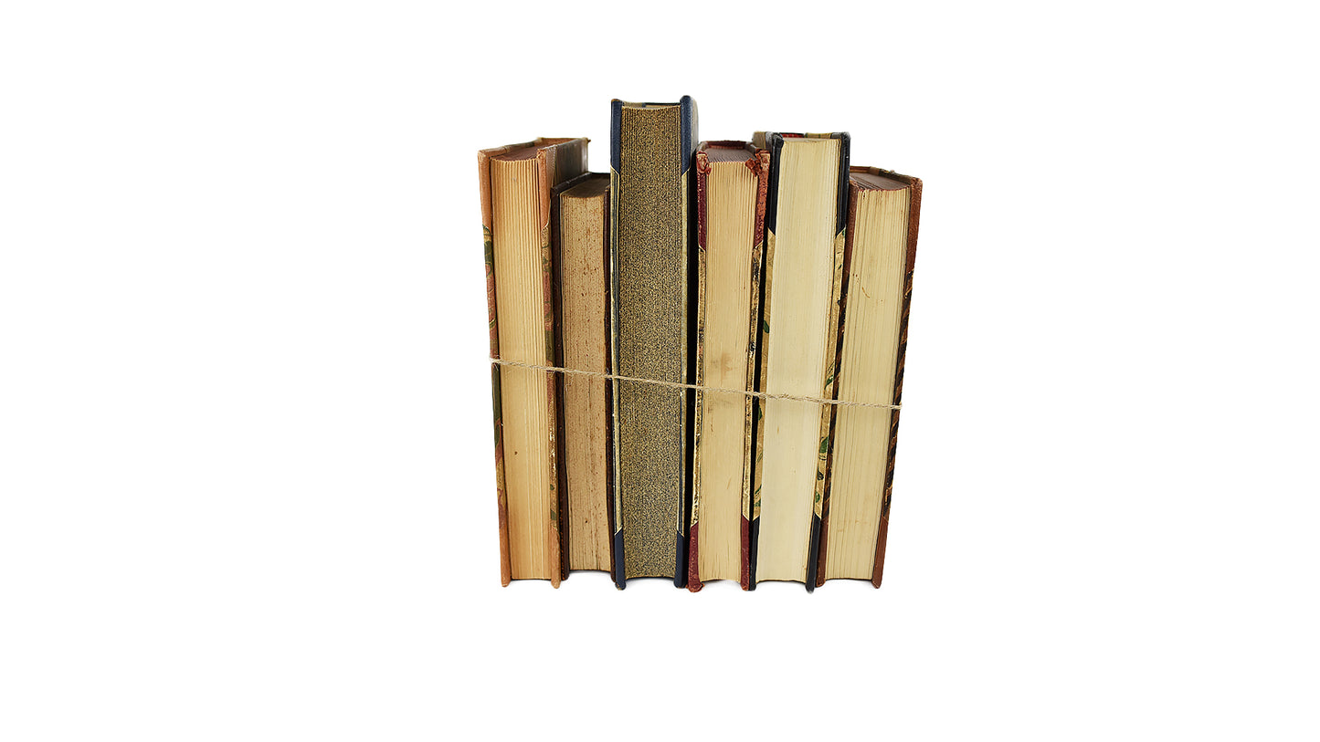 Antique Leather Bound Books-  Shabby Chic Decor Books