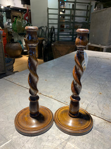 Vintage Barley Twist Candle Sticks- Pair, from England