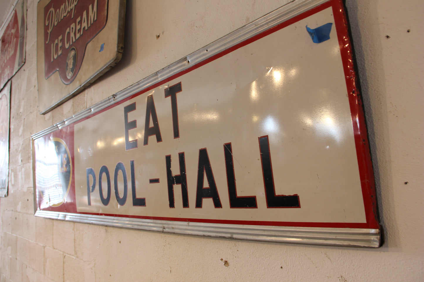 Vintage Double Cola Pool Hall Metal Sign