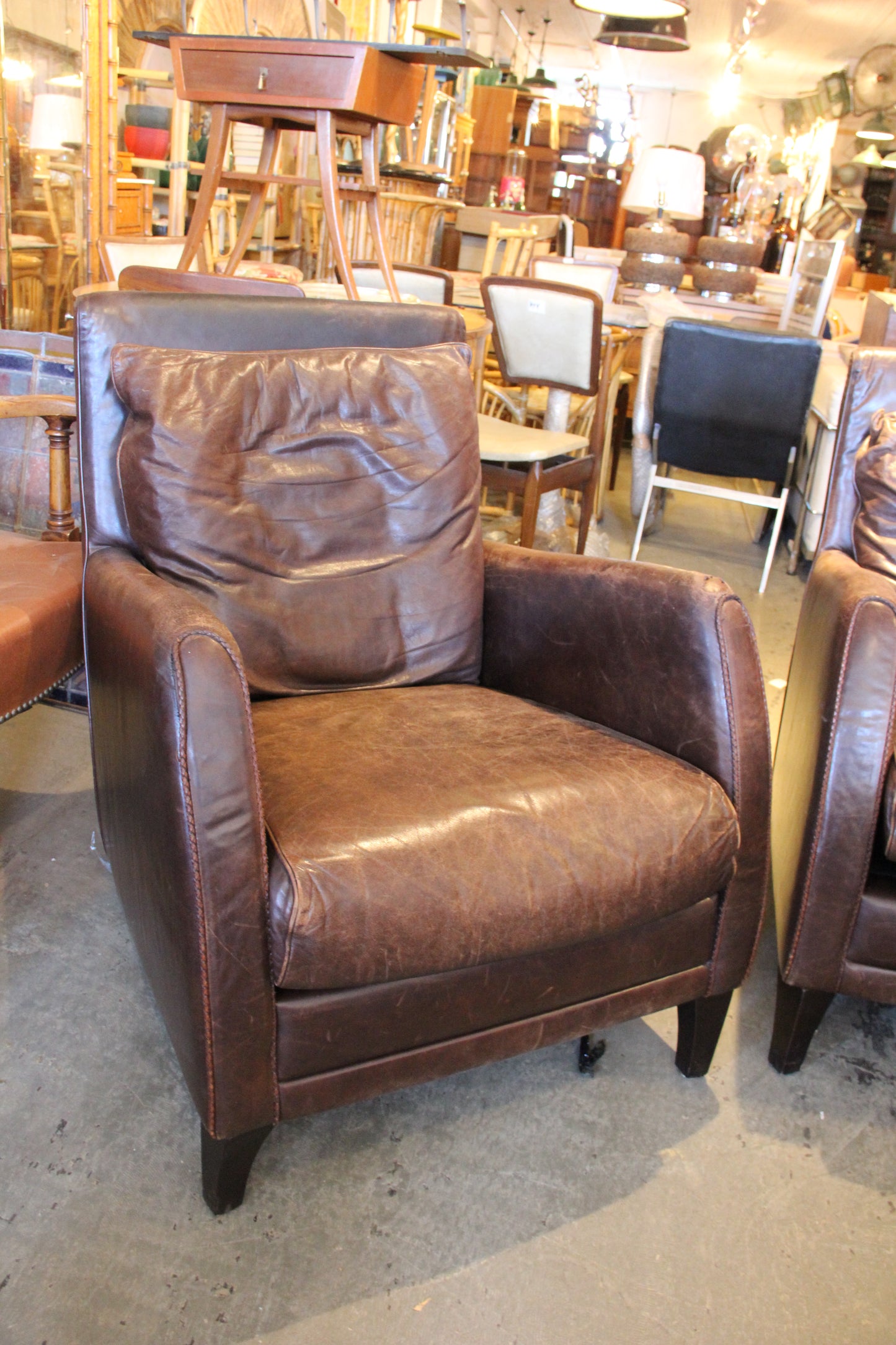 Pair of European Leather Chairs