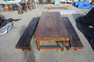 Farmhouse 3 pc Table Set- 8 ft Dark Wax