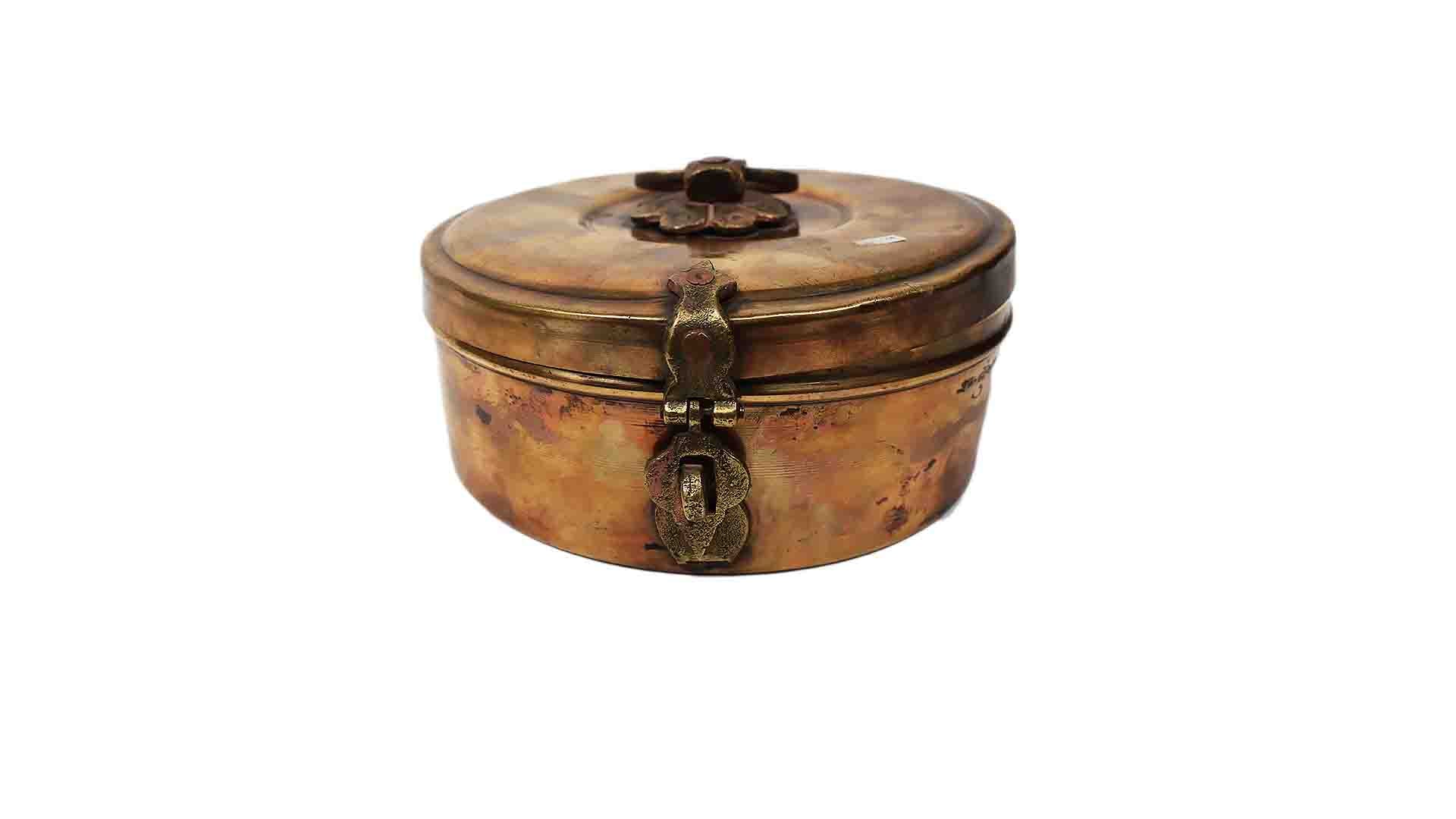 Round Metal Container – Golden Oldies Antiques