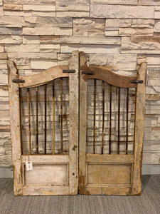 A Pair of Distressed Shutters Doors | Rusty Wooden Shutters | Farmhouse Pet Doors- Small