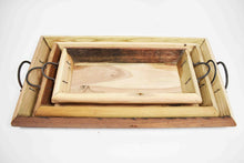 Load image into Gallery viewer, Reclaimed Wooden Tray- Set of 3