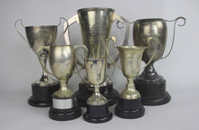 Load image into Gallery viewer, Vintage Silverplate Sporting Trophies