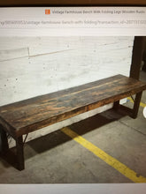 Load image into Gallery viewer, Farmhouse Folding Bench- Dark Wax