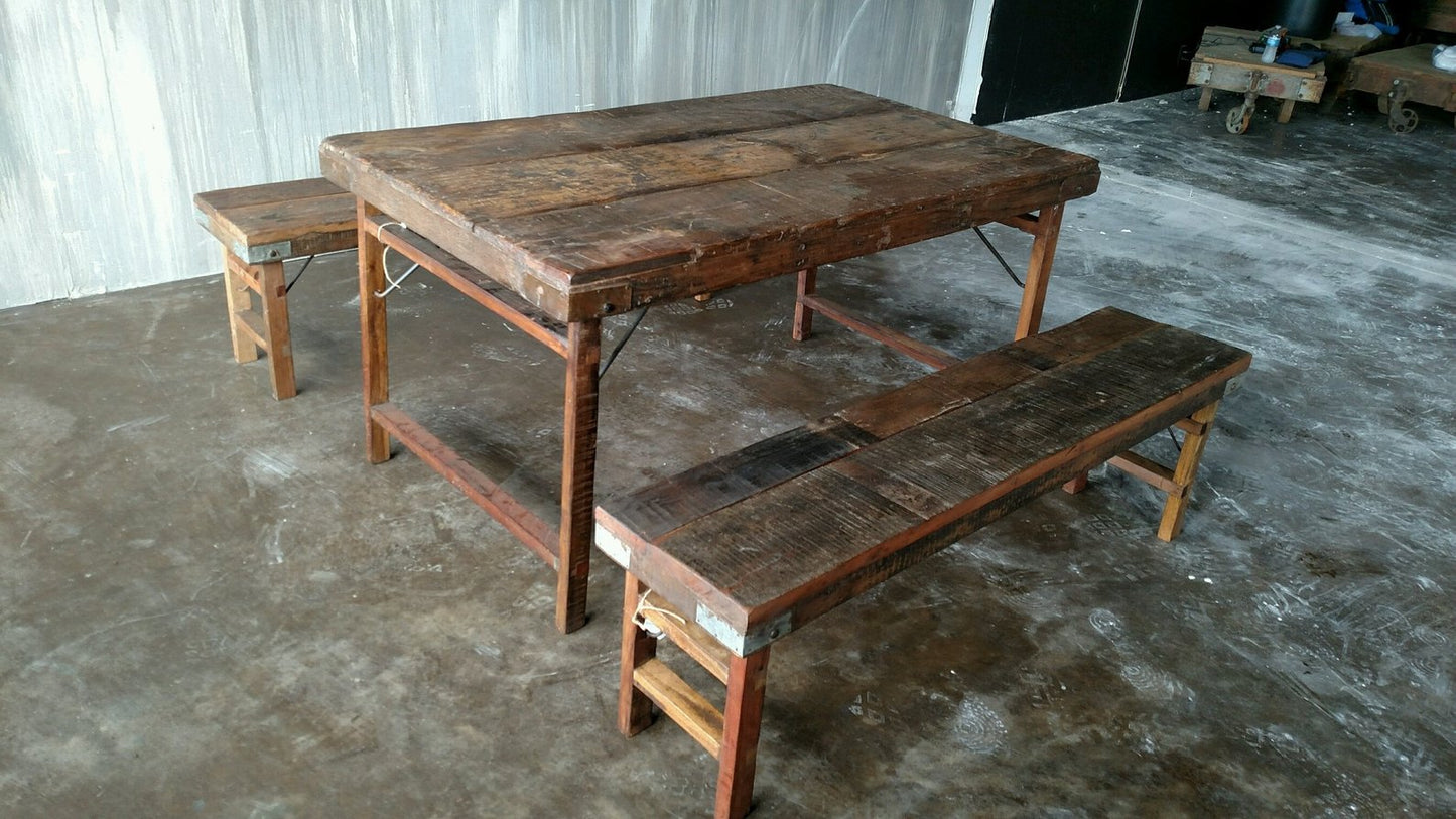 Farmhouse Table 3 pc Set 5 ft- Dark Wax