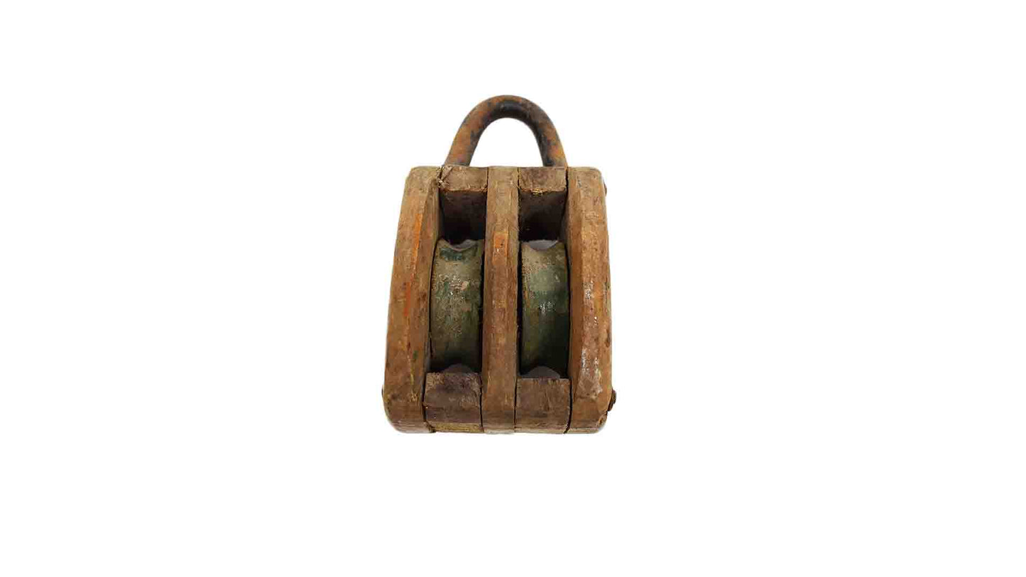 Vintage Wooden Nautical Style Pulley