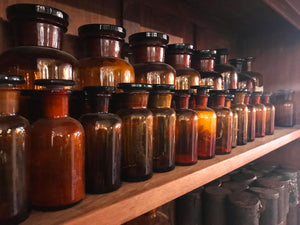 Amber Apothecary Jars