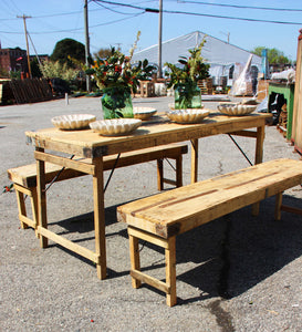 Farmhouse Table 3 pc Set 5 foot long