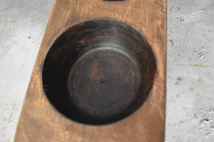 Wooden 3 Hole Primitive Sugar Mold | Candle Holder | Rustic Succulent Planter
