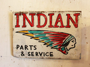 36" x 48" Vintage style Metal Sign - Indian Parts and Service