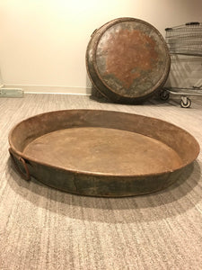 Large Rustic Metal Bowl, Industrial Wine Decor Plate, Rustic Patio Decor