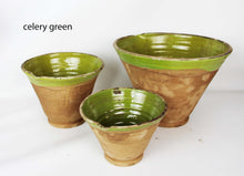 Load image into Gallery viewer, Hungarian 3 piece Mixing Bowl Set, Terracotta with glaze accents
