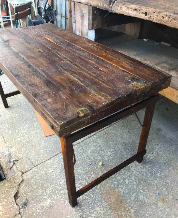 Farmhouse Folding Table- Dark Wax