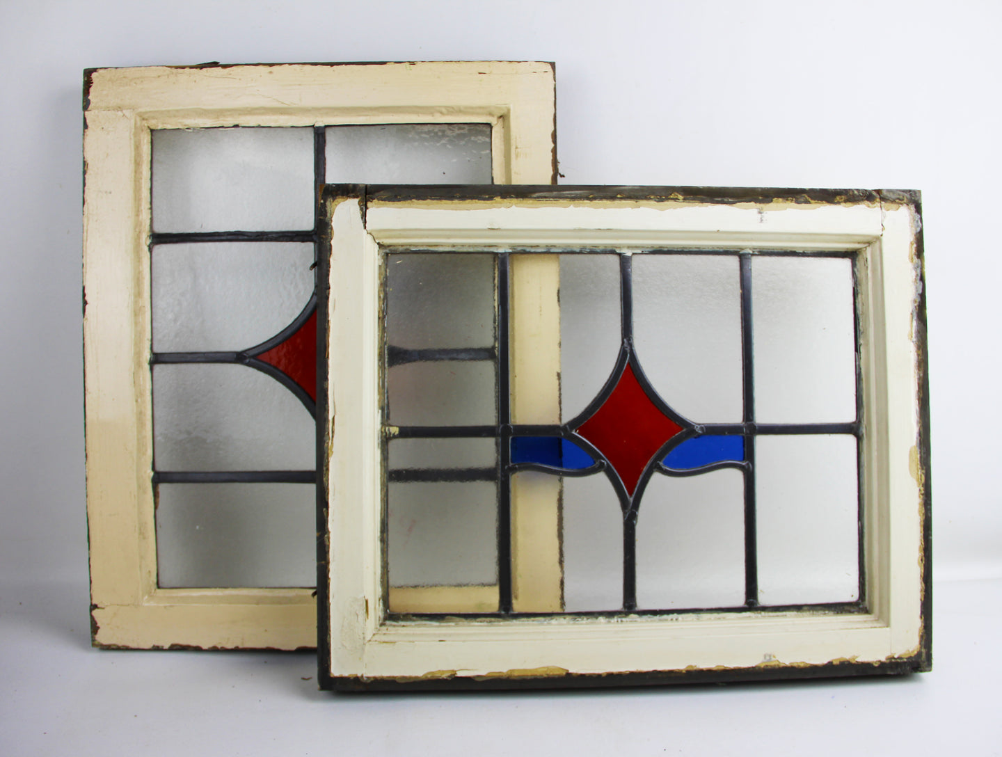 Stained Glass Window from England, English Repurposed Stained Glass window